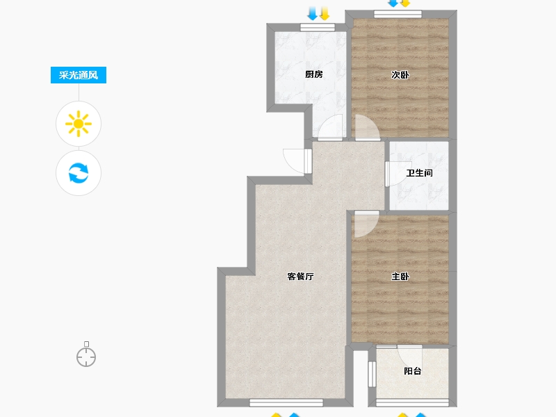 辽宁省-沈阳市-步阳江南甲第正良五路10-17号,正良五路10-19号建面86m²-65.75-户型库-采光通风