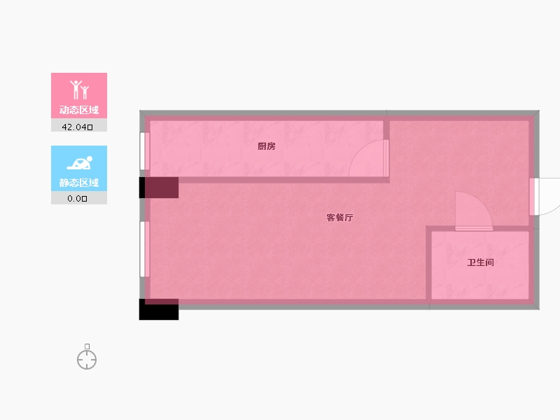 辽宁省-沈阳市-新润万寿里小西路36号（1号楼）F户型47m²-37.60-户型库-动静分区