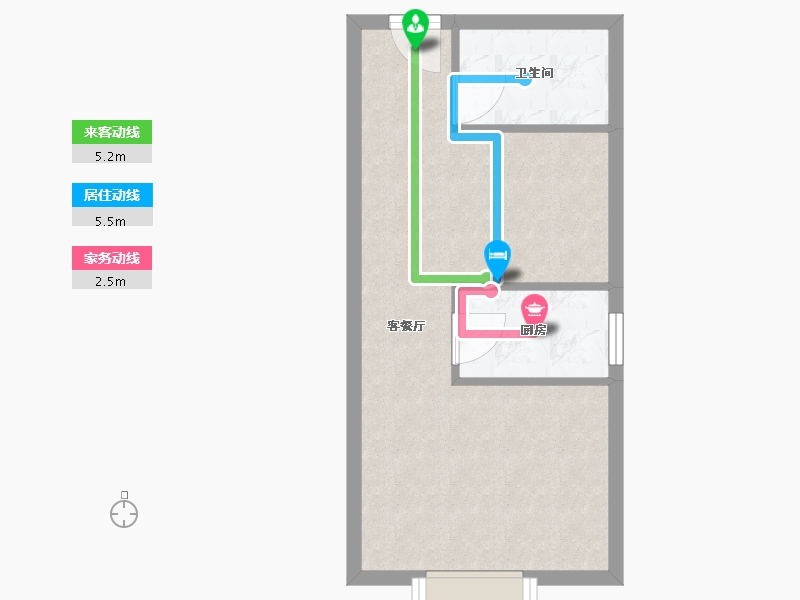 辽宁省-沈阳市-新润万寿里小西路36-2号（3号楼）C户型50m²-40.00-户型库-动静线