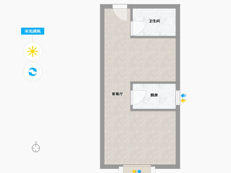 辽宁省-沈阳市-新润万寿里小西路36-2号（3号楼）C户型50m²-40.00-户型库-采光通风