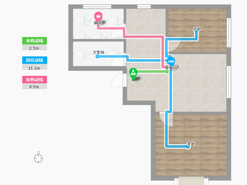 辽宁省-沈阳市-新润万寿里小西路36-2号（3号楼）D户型90m²-58.63-户型库-动静线