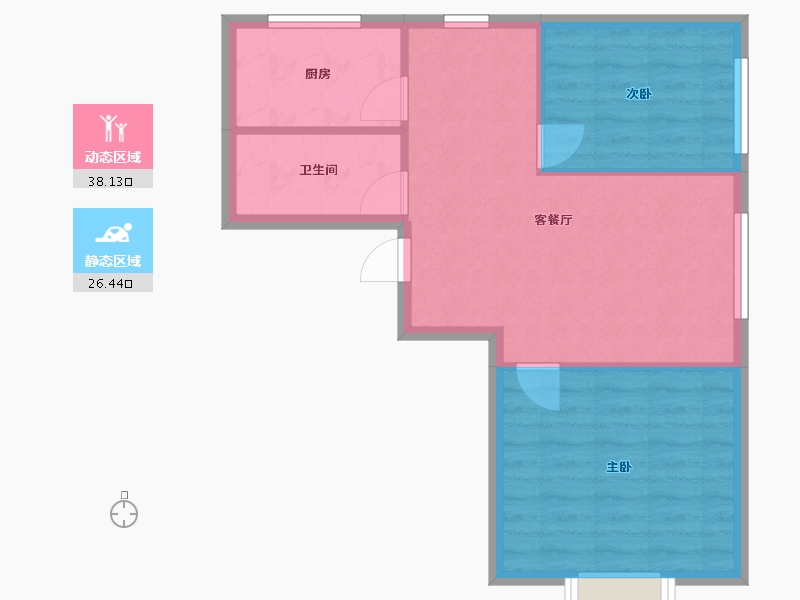 辽宁省-沈阳市-新润万寿里小西路36-2号（3号楼）D户型90m²-58.63-户型库-动静分区