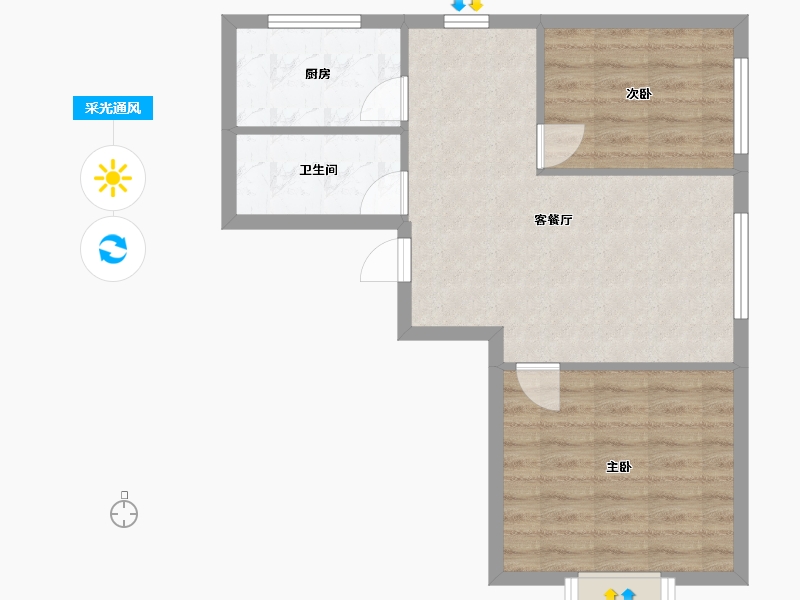 辽宁省-沈阳市-新润万寿里小西路36-2号（3号楼）D户型90m²-58.63-户型库-采光通风