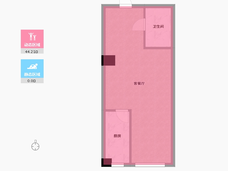 辽宁省-沈阳市-新润万寿里小西路36号（1号楼）A户型59m²-39.58-户型库-动静分区