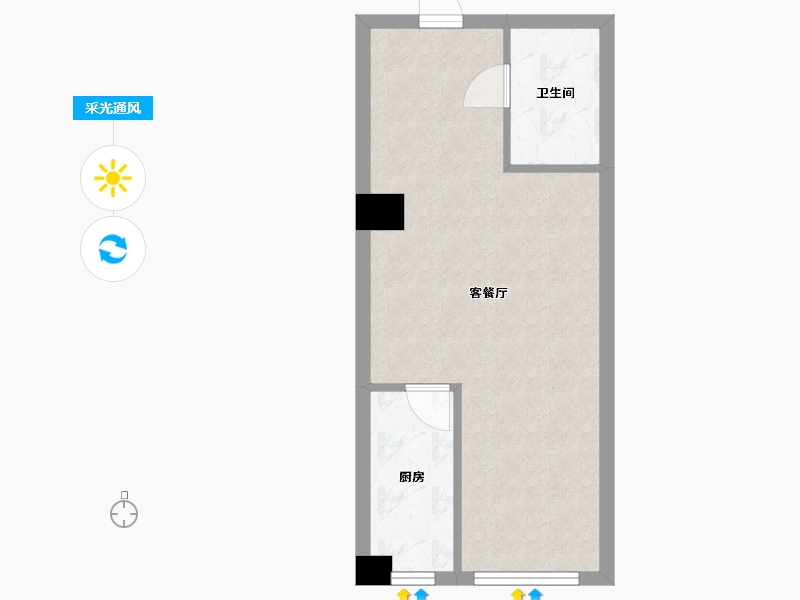 辽宁省-沈阳市-新润万寿里小西路36号（1号楼）A户型59m²-39.58-户型库-采光通风