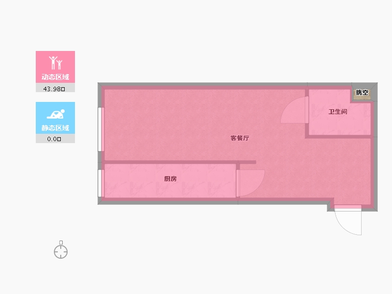 辽宁省-沈阳市-新润万寿里小西路36号（1号楼）D户型50m²-40.00-户型库-动静分区