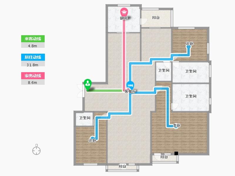 辽宁省-沈阳市-银河丽湾385平户型385m²-217.36-户型库-动静线