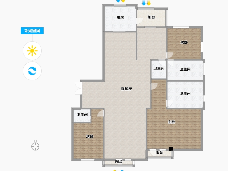 辽宁省-沈阳市-银河丽湾385平户型385m²-217.36-户型库-采光通风