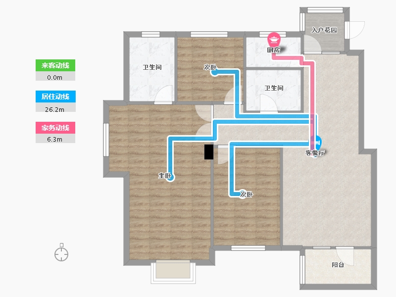 辽宁省-沈阳市-步阳江南甲第DC-E户型-建面139m²-111.20-户型库-动静线