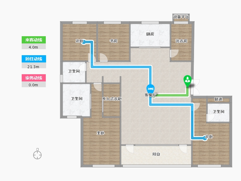 辽宁省-沈阳市-越秀星汇云锦（二期）南塔街(10,17,5)号楼243m²-183.35-户型库-动静线