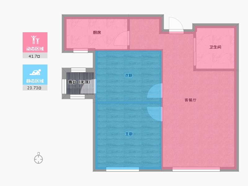 辽宁省-沈阳市-首开国风润城虎石台南大街57-83号（59）D4-2建面77m²-61.59-户型库-动静分区