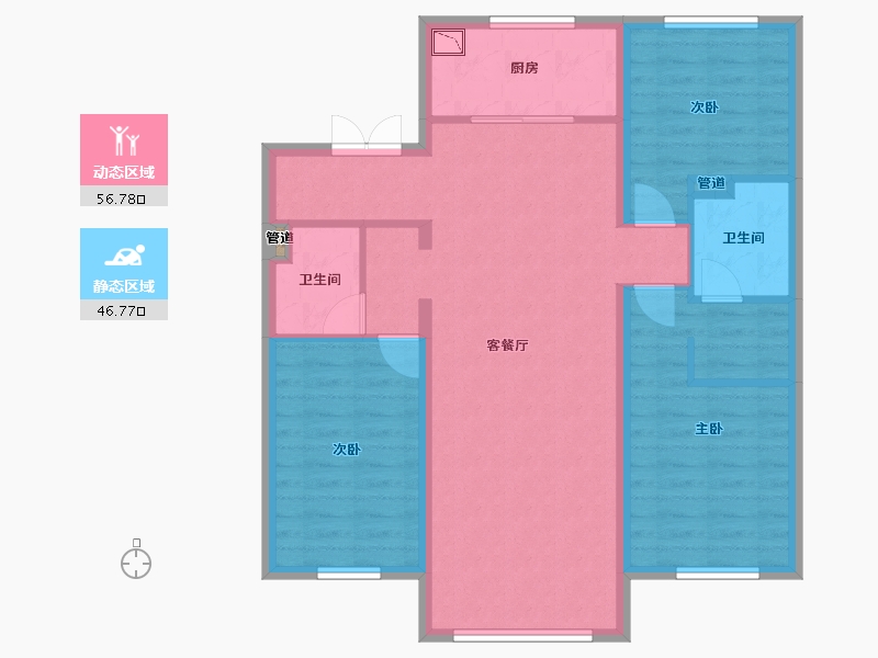 辽宁省-沈阳市-越秀星汇云锦（二期）南塔街(11,13,8)号楼125m²-92.89-户型库-动静分区