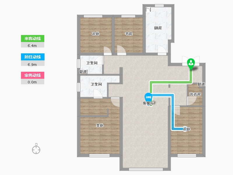 辽宁省-沈阳市-越秀星汇云锦（二期）南塔街(11,13,8)号楼151m²-113.69-户型库-动静线