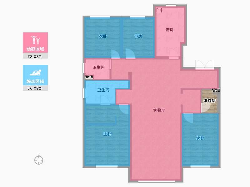 辽宁省-沈阳市-越秀星汇云锦（二期）南塔街(11,13,8)号楼151m²-113.69-户型库-动静分区