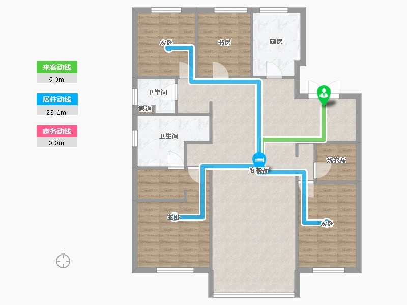 辽宁省-沈阳市-越秀星汇云锦（二期）南塔街(16,4,8)号楼162m²-120.97-户型库-动静线