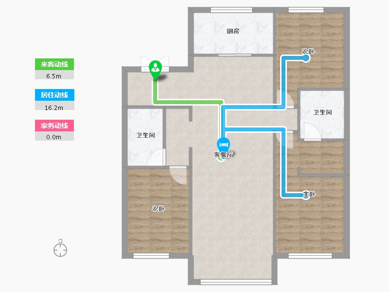 辽宁省-沈阳市-越秀星汇云锦（二期）南塔街12号楼131m²-100.15-户型库-动静线