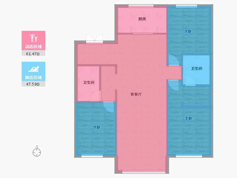 辽宁省-沈阳市-越秀星汇云锦（二期）南塔街12号楼131m²-100.15-户型库-动静分区