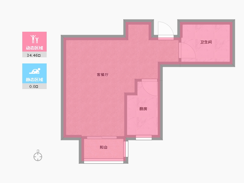 辽宁省-沈阳市-首开国风润城虎石台南大街57-81号（57）.14建面45m²-30.35-户型库-动静分区