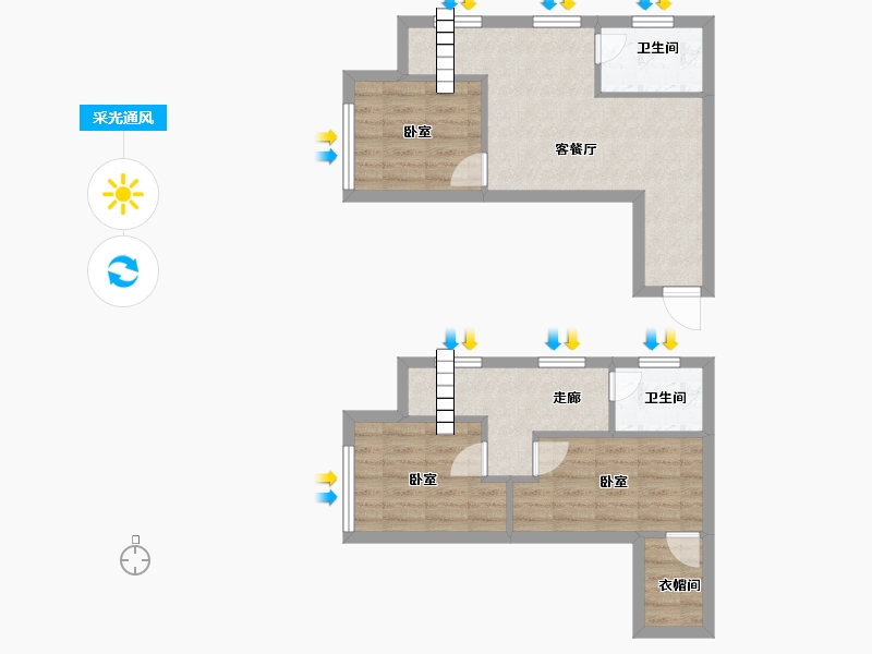 黑龙江省-哈尔滨市-坤腾・理想城-58.72-户型库-采光通风