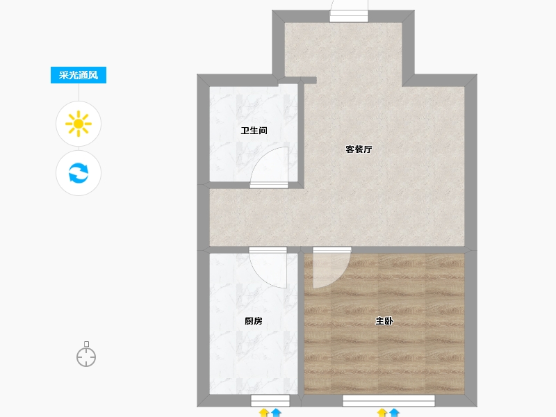 辽宁省-沈阳市-天恒森林里建面42m²-35.78-户型库-采光通风