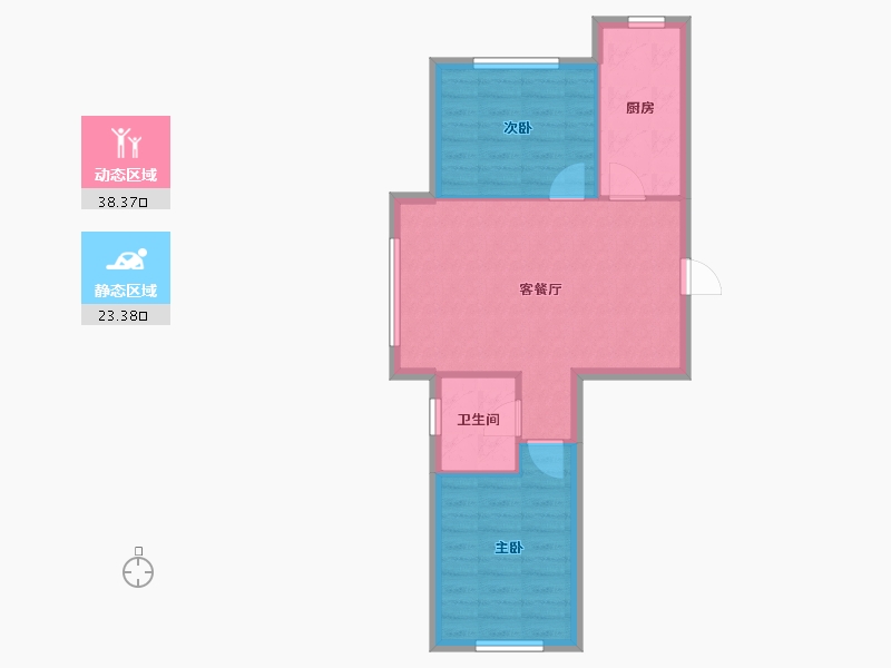 辽宁省-沈阳市-天恒森林里建面65m²-55.80-户型库-动静分区