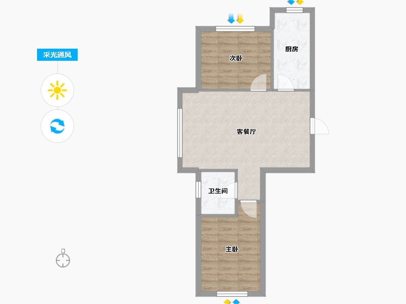 辽宁省-沈阳市-天恒森林里建面65m²-55.80-户型库-采光通风