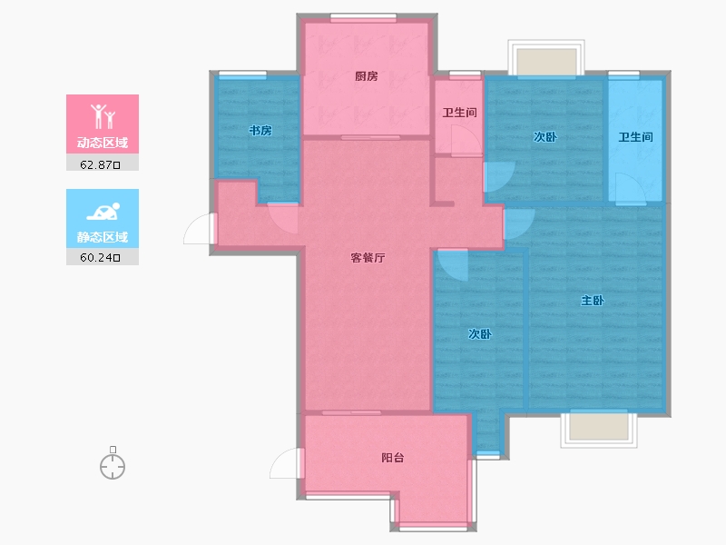 湖南省-长沙市-保利城建面141m²-112.80-户型库-动静分区