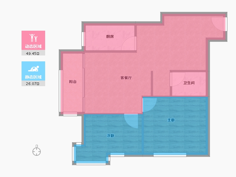 辽宁省-沈阳市-天恒森林里聚农路34-37号（37）建面86m²-68.80-户型库-动静分区