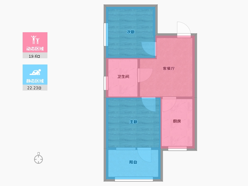 辽宁省-沈阳市-七星九龙湾七星大街53-10号（2号楼）,七星大街53-13号（5号楼）E建面55m²-37.09-户型库-动静分区