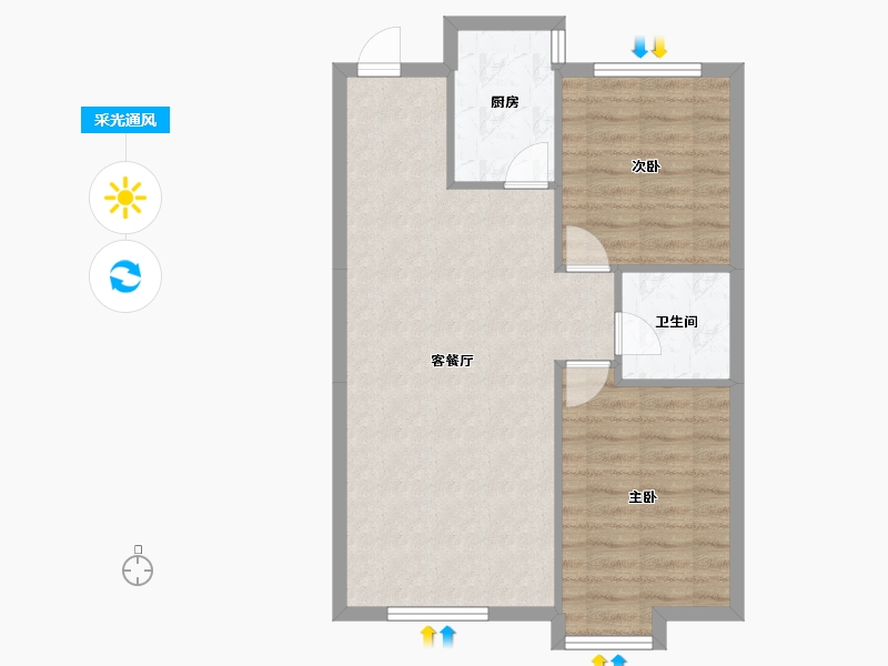 辽宁省-沈阳市-华海蓝境道义三街6-11号（11号楼）,G11B建面98m²-68.92-户型库-采光通风