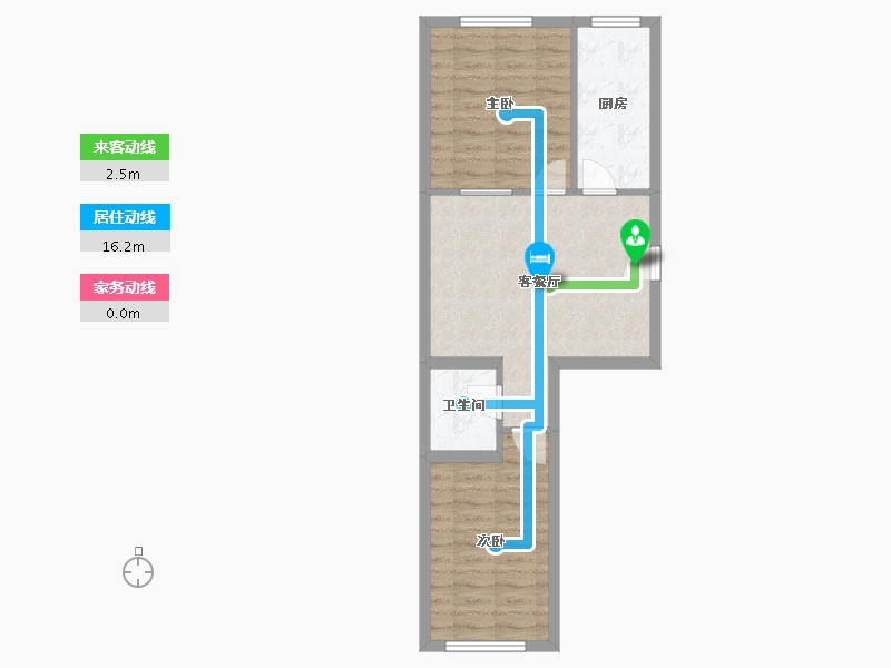 辽宁省-沈阳市-荣信森林里蒲昌路42-39号（39号楼）建面73m²-55.92-户型库-动静线