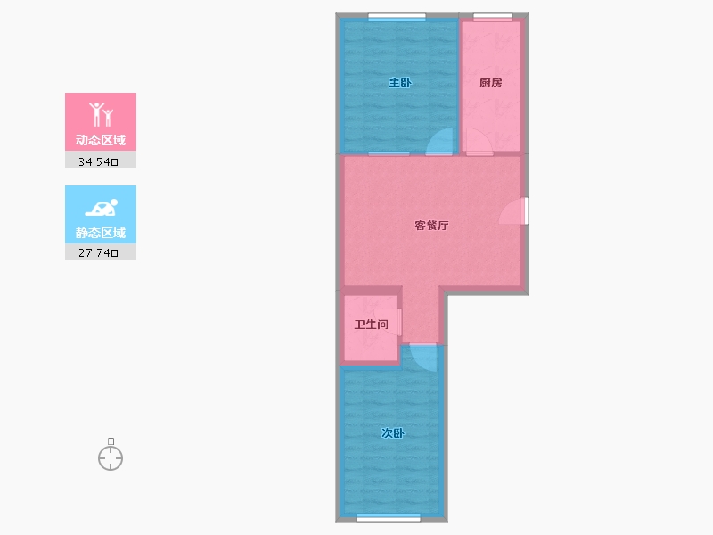 辽宁省-沈阳市-荣信森林里蒲昌路42-39号（39号楼）建面73m²-55.92-户型库-动静分区