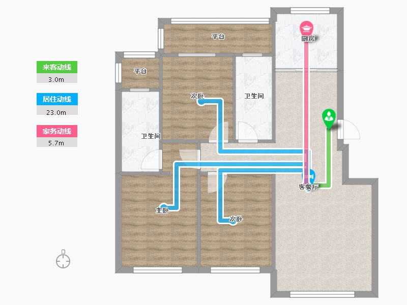 辽宁省-沈阳市-荣信森林里蒲蒲昌路42-22号（22号楼）,蒲昌路42-23号（23号楼）,蒲昌路42-24-86.79-户型库-动静线