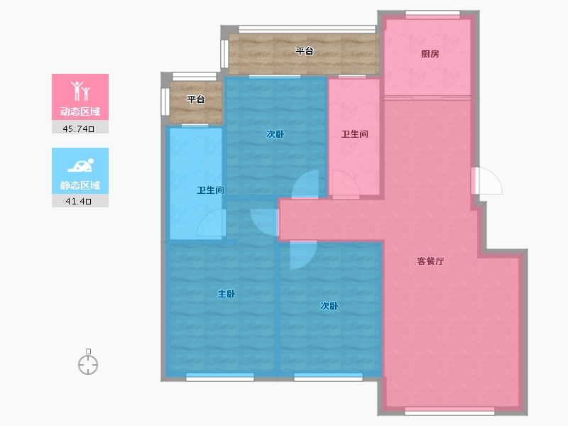 辽宁省-沈阳市-荣信森林里蒲蒲昌路42-22号（22号楼）,蒲昌路42-23号（23号楼）,蒲昌路42-24-86.79-户型库-动静分区