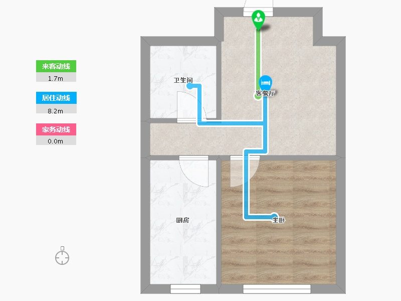 辽宁省-沈阳市-荣信森林里蒲昌路42-24号（24号楼）,蒲昌路42-33号楼（33号楼）E户型建面42m²-32.52-户型库-动静线