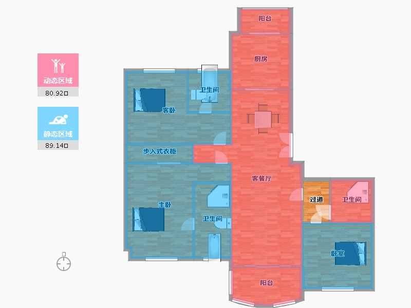 山东省-青岛市-星河湾二期9，10号楼B2b202m²-161.60-户型库-动静分区