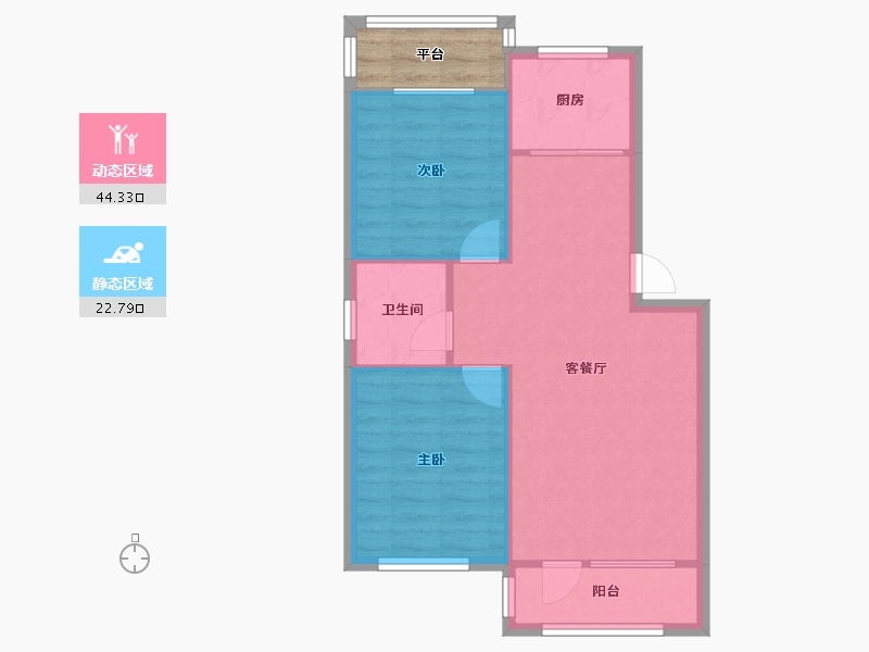 辽宁省-沈阳市-荣信森林里蒲昌路42-21号（21号楼）建面77m²-64.73-户型库-动静分区