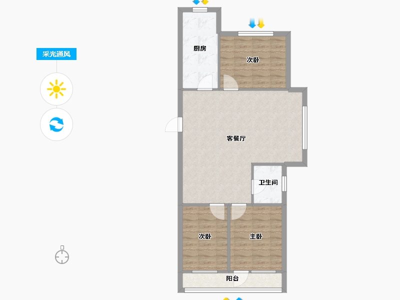 辽宁省-沈阳市-荣信森林里蒲昌路42-1号（1号楼）,蒲昌路42-30号（30）,蒲昌路42-32号（32）-74.61-户型库-采光通风