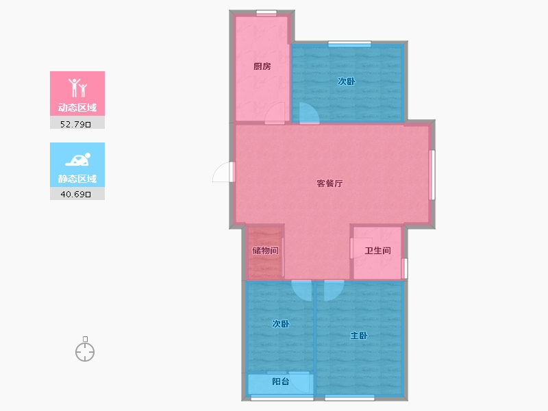 辽宁省-沈阳市-荣信森林里蒲昌路42-33号（33号楼）F户型建面104m²-85.62-户型库-动静分区