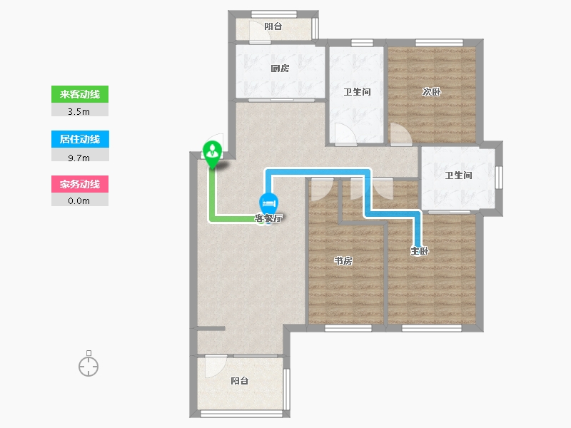 辽宁省-沈阳市-麓林春语建面105m²-100.53-户型库-动静线