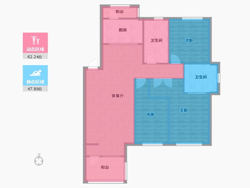 辽宁省-沈阳市-麓林春语建面105m²-100.53-户型库-动静分区