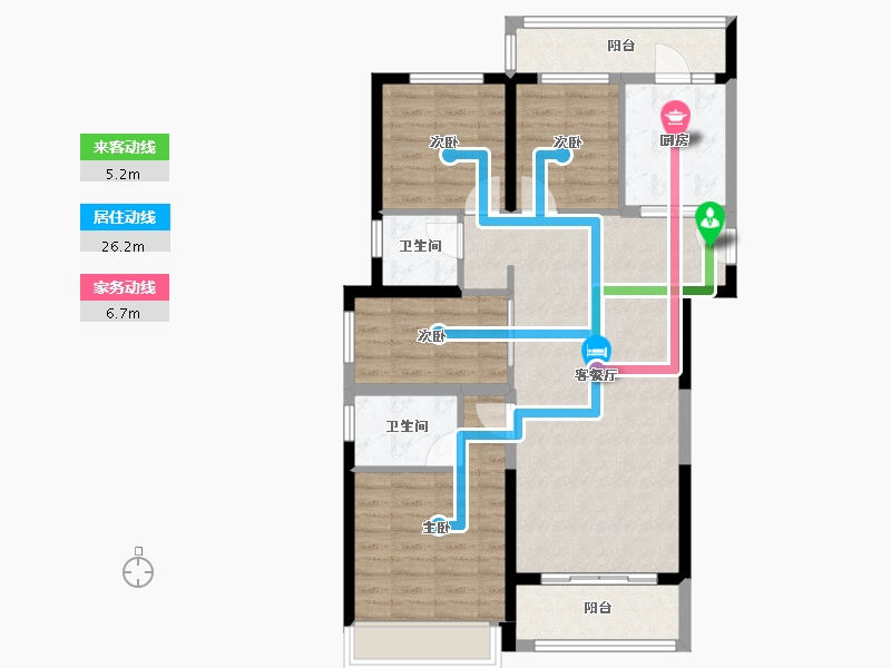 青海省-西宁市-万科-90.00-户型库-动静线