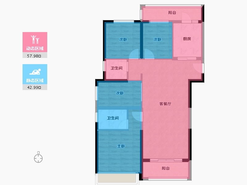 青海省-西宁市-万科-90.00-户型库-动静分区