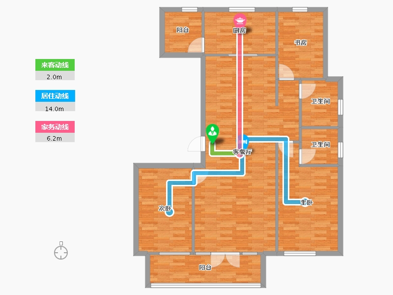 山东省-青岛市-天一仁和天境134m²-107.20-户型库-动静线