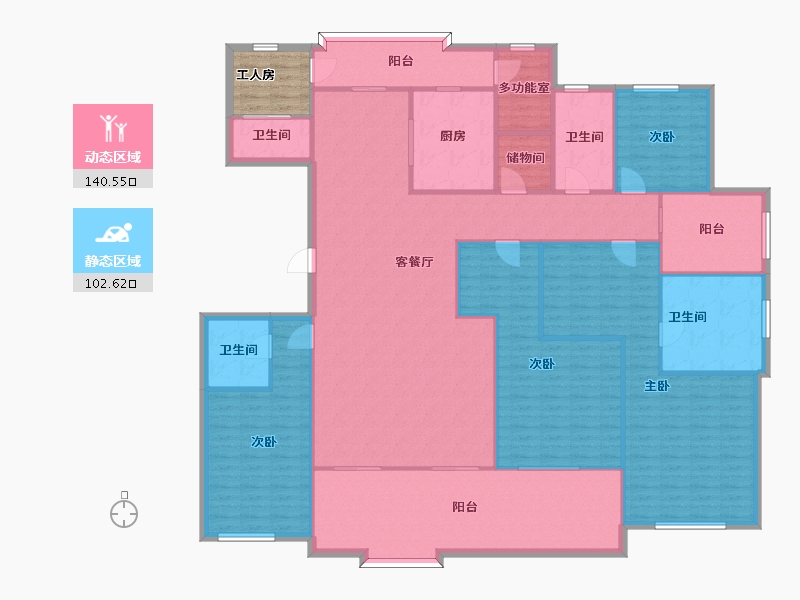 江苏省-苏州市-南门世家286m²-230.81-户型库-动静分区