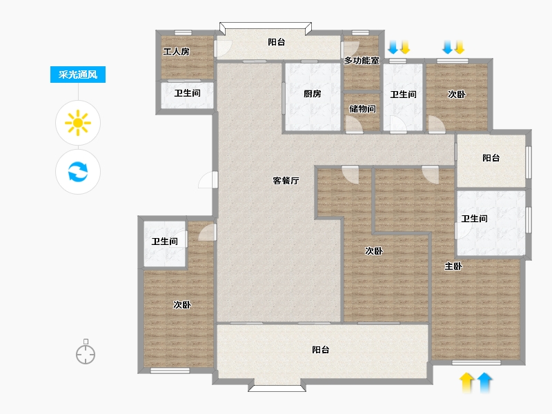 江苏省-苏州市-南门世家286m²-230.81-户型库-采光通风