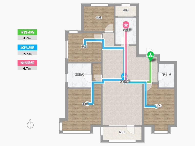 辽宁省-沈阳市-富力星月湾沈北路206-15号（15号楼）,沈北路206-13号（13号楼）,沈北路206--94.54-户型库-动静线