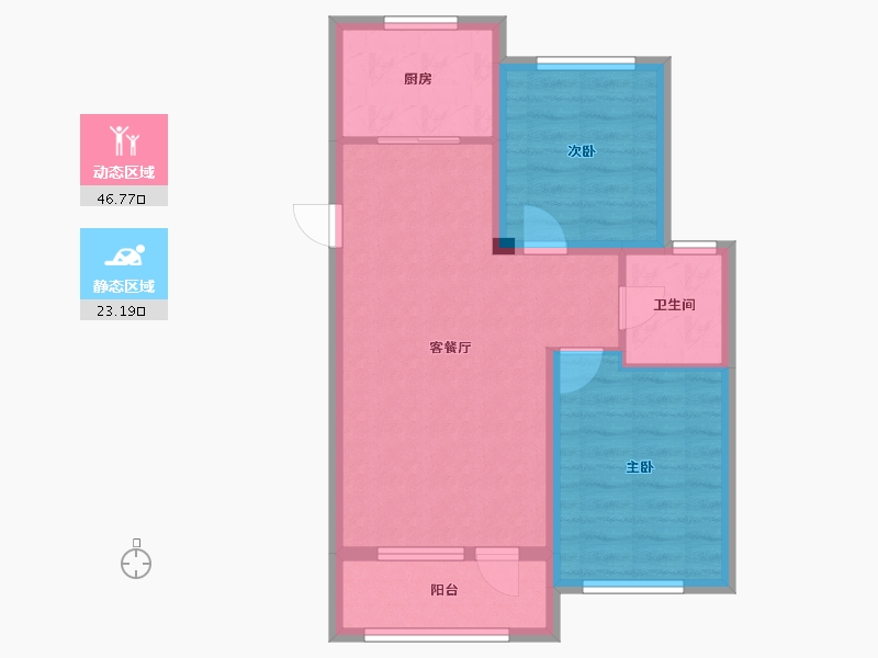 辽宁省-沈阳市-鲁班尚品沈北路35甲-21号（21号楼）G户型建面87m²-62.27-户型库-动静分区