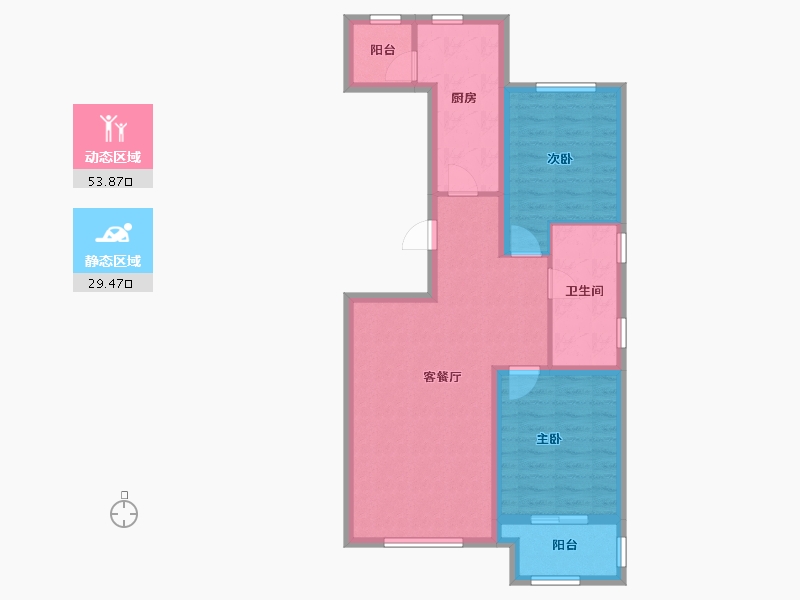 辽宁省-沈阳市-北汤国际温泉小镇建面101m²-74.02-户型库-动静分区