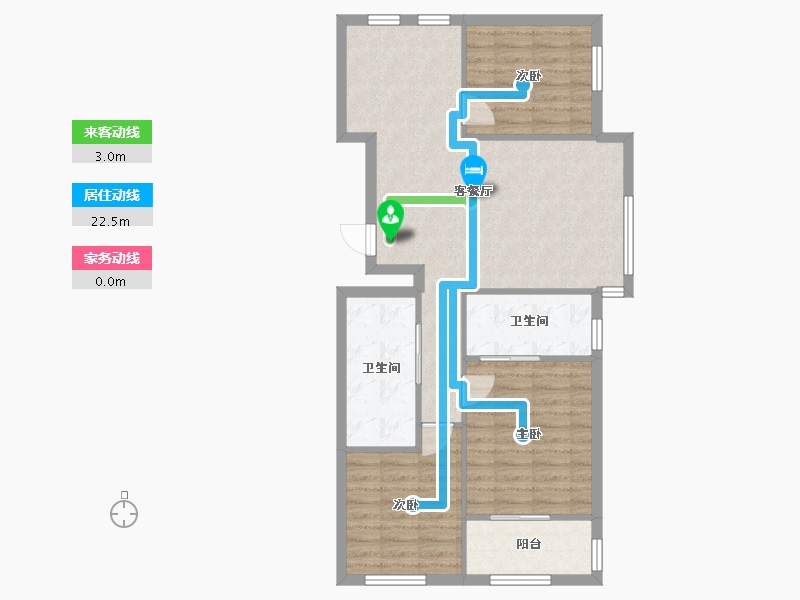 辽宁省-沈阳市-北汤国际温泉小镇建面123m²-81.30-户型库-动静线